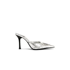 Jeffrey Campbell Metallic Silver Bite Me Mules Size 8.5